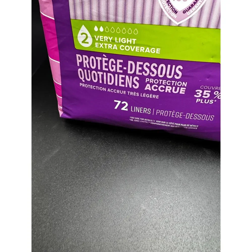5/$25 NWT Poise Daily Liners SEALED- 72 Liners Very Light Extra Coverage